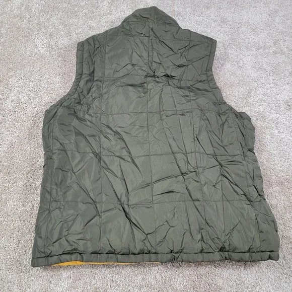 Abercrombie Fitch Women's Size Small Olive Green Quilted Reversible Puffer Vest - Picture 4 of 6